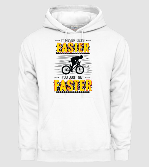 it never gets easier model alb pe tricou