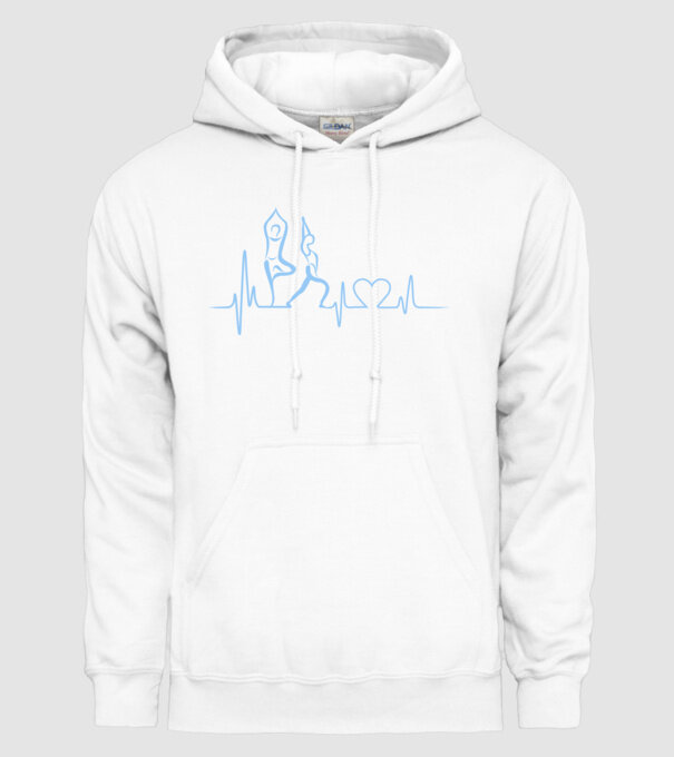 Inimă Yoga model alb pe tricou