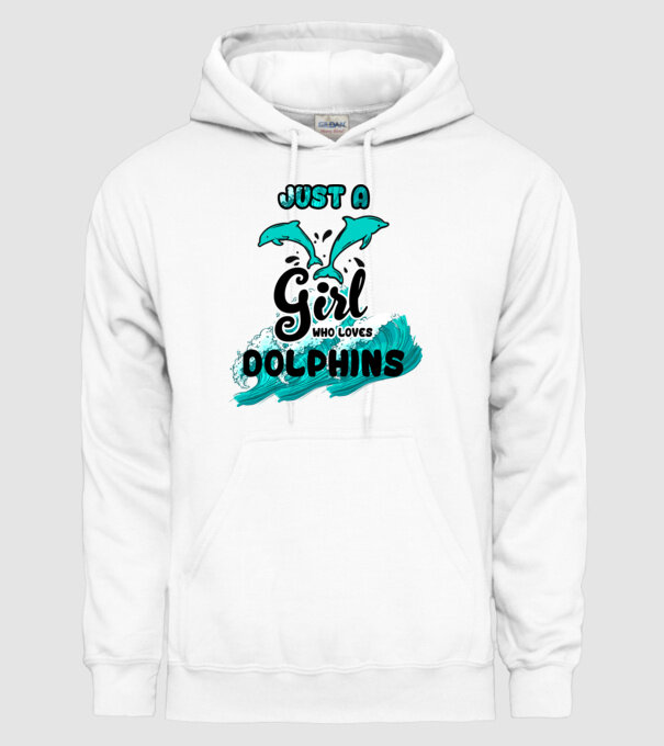 Just a girl who loves dolphins model alb pe tricou