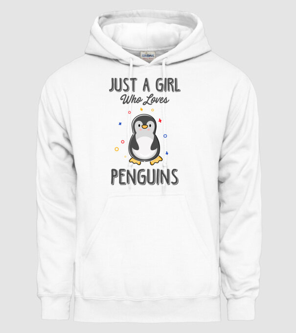 Just a girl who loves Penguins model alb pe tricou