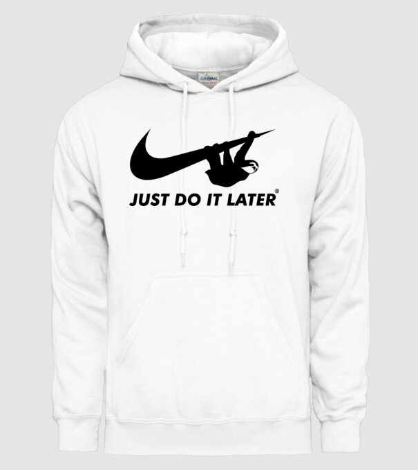 Just do it later model alb pe tricou