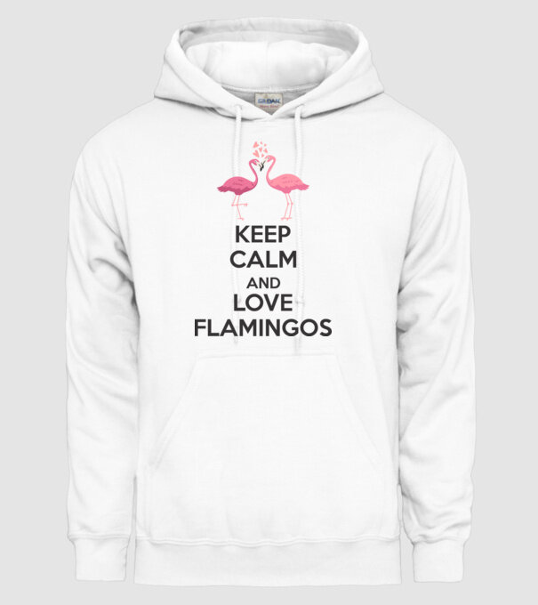 KEEP CALM and love flamingos dark model alb pe tricou