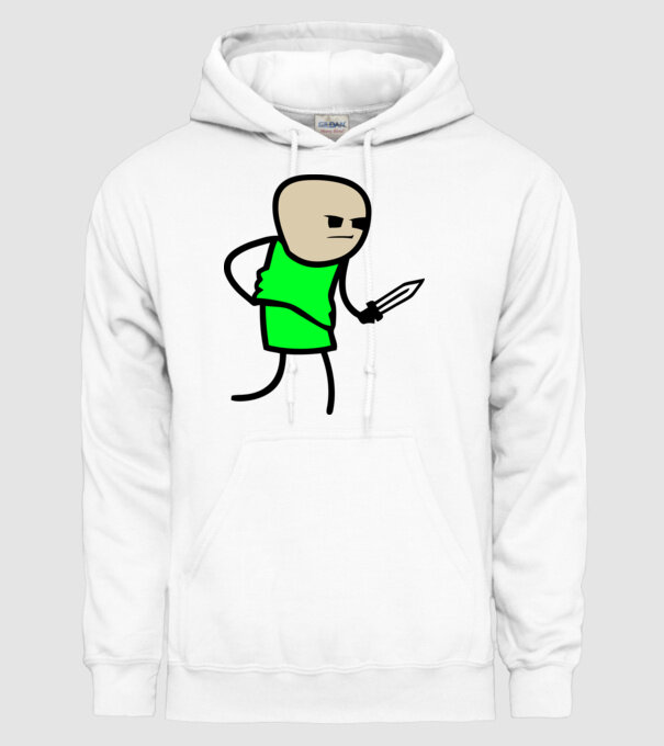 Cuțit model alb pe tricou