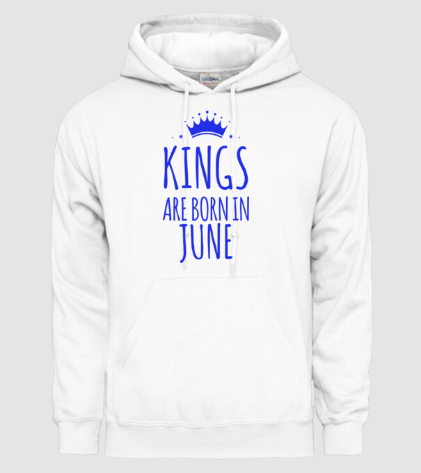 Kings are born in - June model alb pe tricou