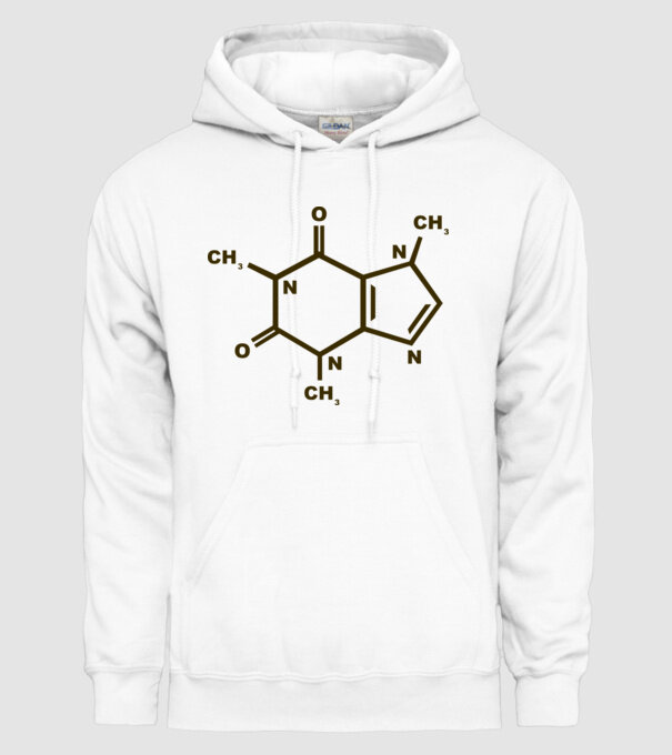 Coffeine model alb pe tricou