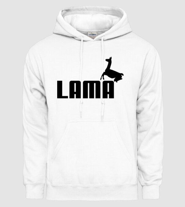 Lama puma model alb pe tricou