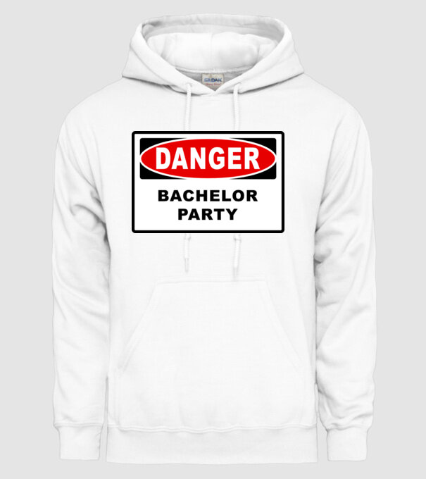 Bachelor DANGER model alb pe tricou
