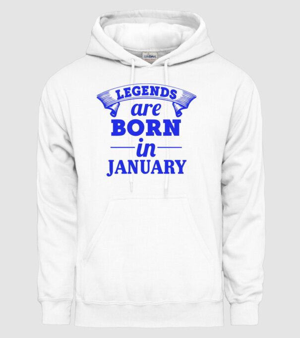 Legends are born in January model alb pe tricou