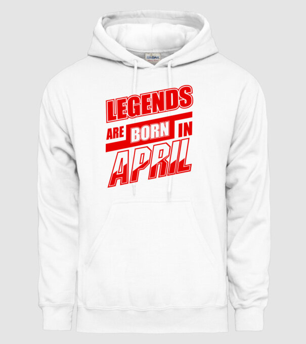 Legenda are born in April model alb pe tricou