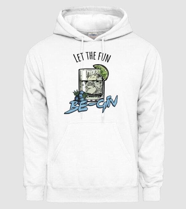 Let the fun be gin model alb pe tricou