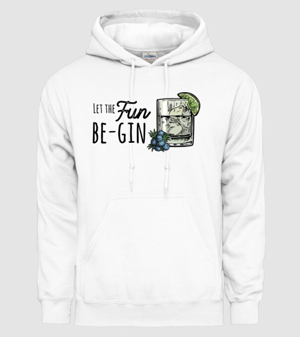 Let the fun be gin model alb pe tricou