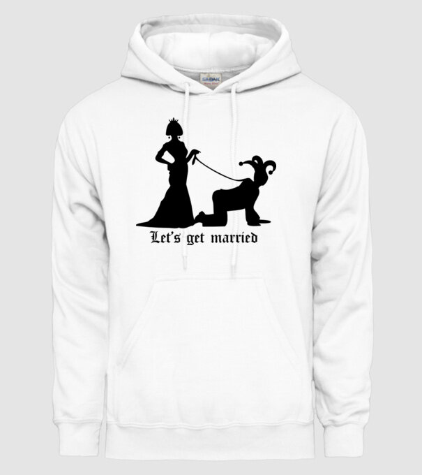Lets get married model alb pe tricou