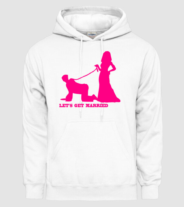 lets get married model alb pe tricou