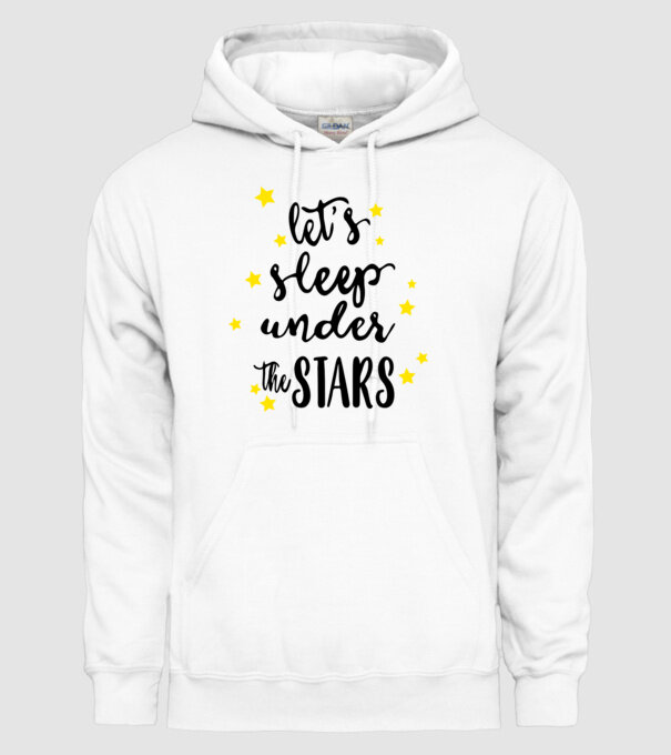 Lets sleep under the stars model alb pe tricou