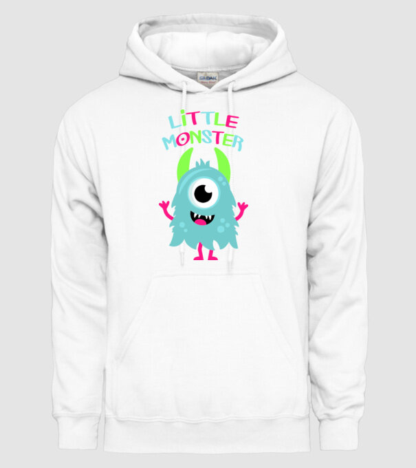 Little monster model alb pe tricou