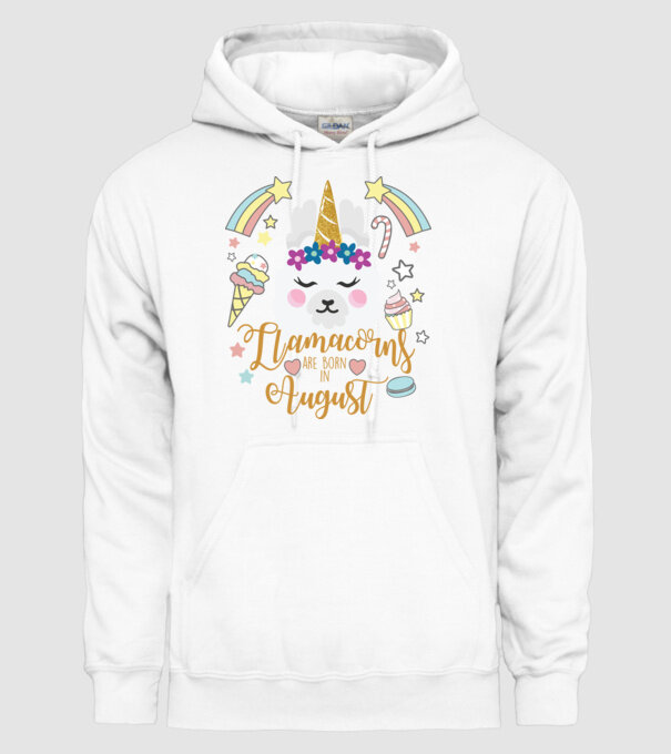 Llamacorns are born in August model alb pe tricou