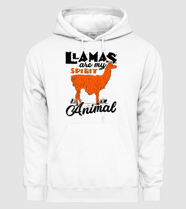 Llamas are my spirit animal model alb pe tricou