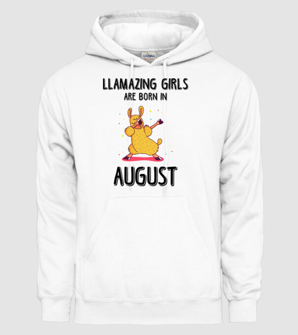 Llamazing girls are born in august black model alb pe tricou