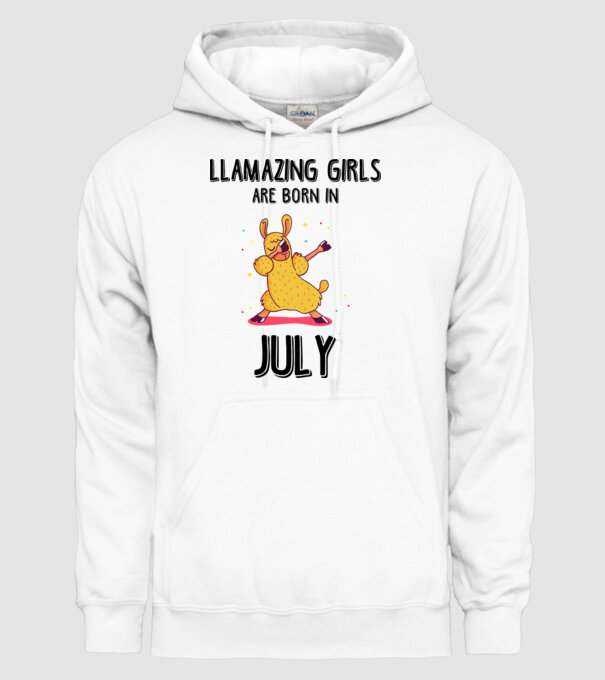 Llamazing girls are born in july black model alb pe tricou