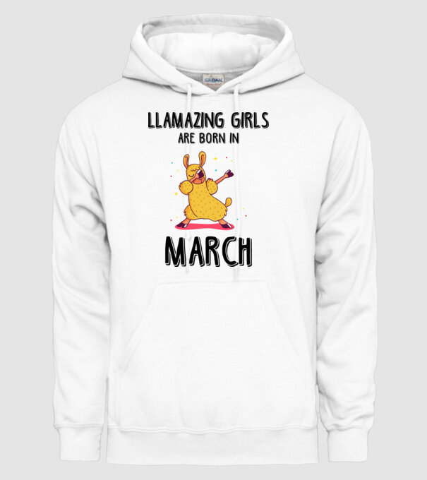 llamazing girls are born in march black model alb pe tricou