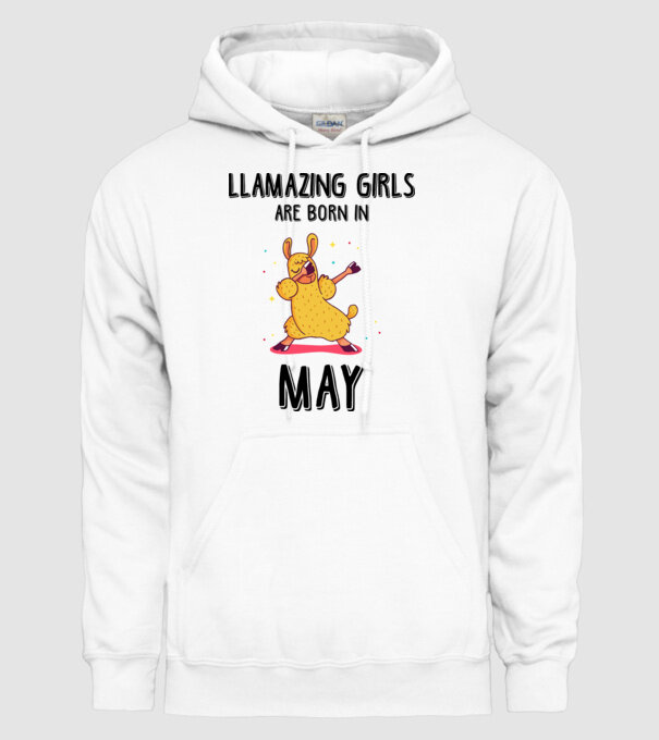 Llamazing girls are born in may black model alb pe tricou