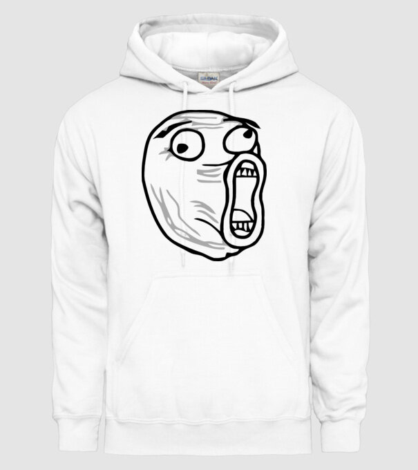 LOL Face model alb pe tricou