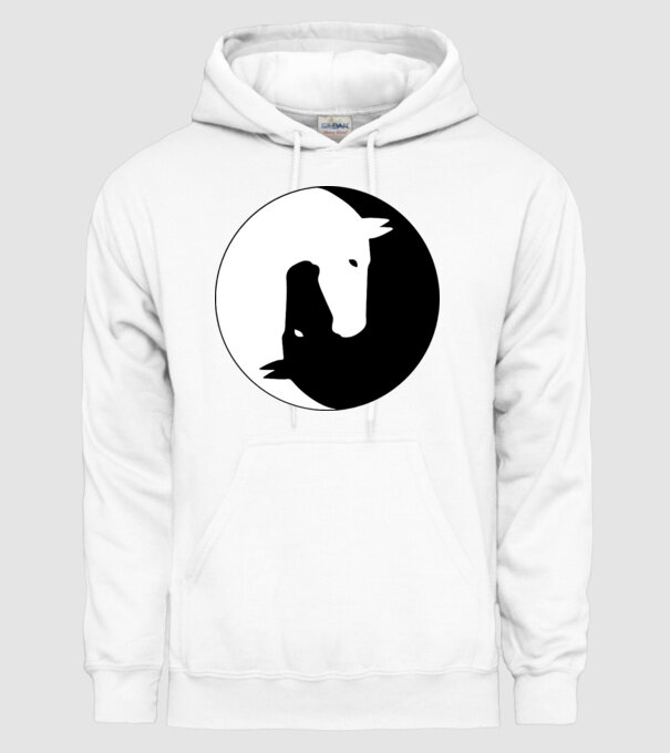 Lovas ying-yang model alb pe tricou