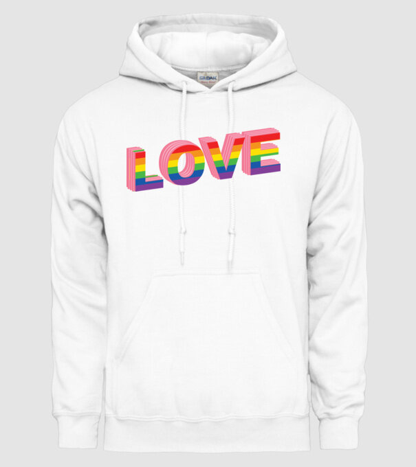 Love pride model alb pe tricou
