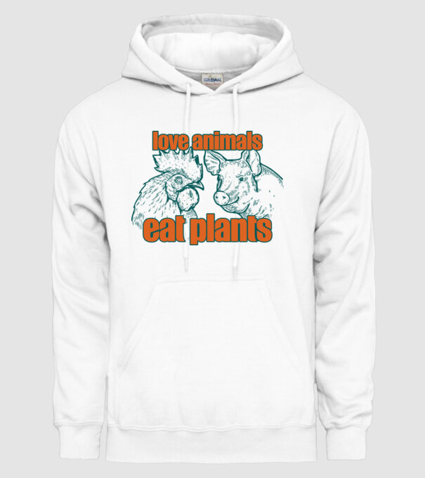 love animals model alb pe tricou