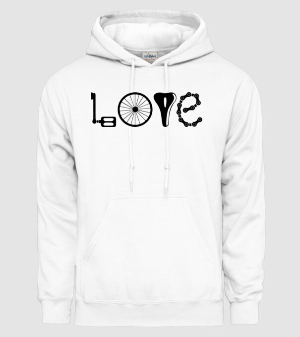 love bicicletă model alb pe tricou