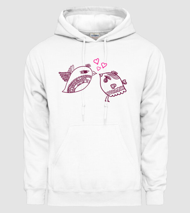 lovebirds model alb pe tricou