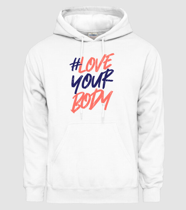 #loveyourbody model alb pe tricou