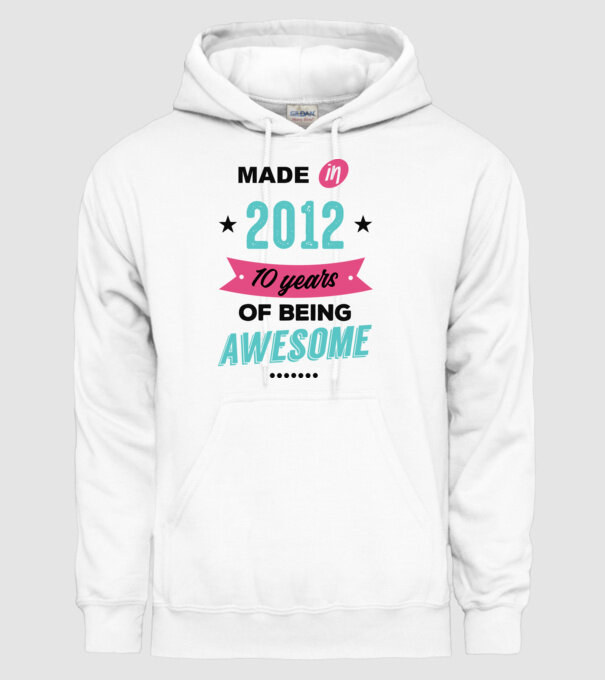 MADE in 2012 model alb pe tricou
