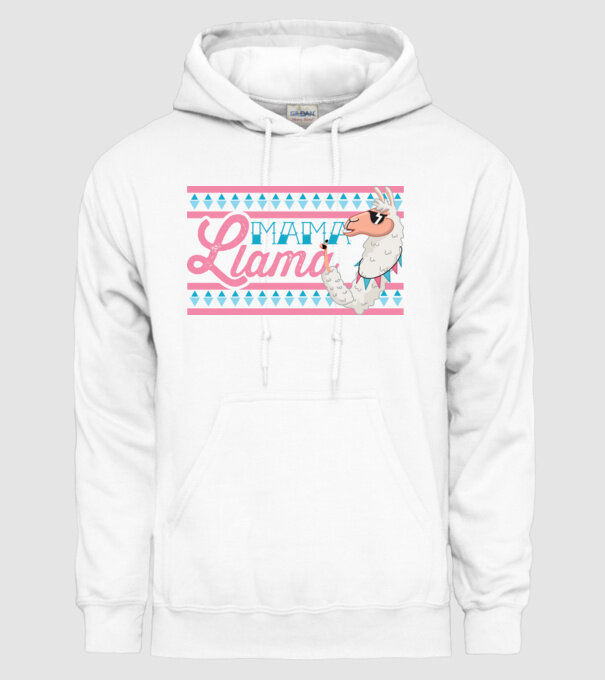 Mama LLama model alb pe tricou