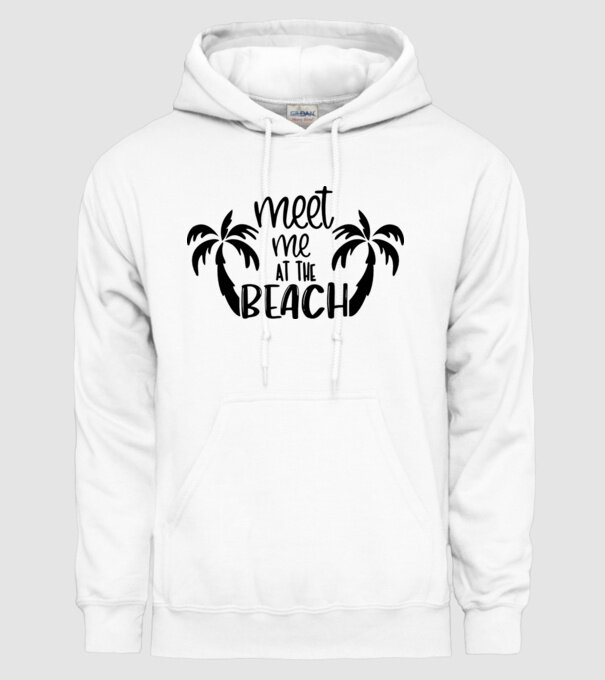 Meet me at the beach model alb pe tricou