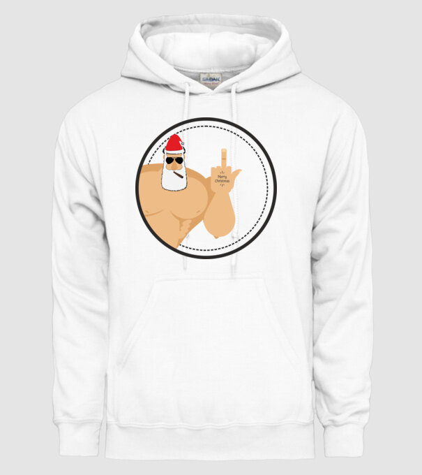 'Merry F''in Xmas' model alb pe tricou