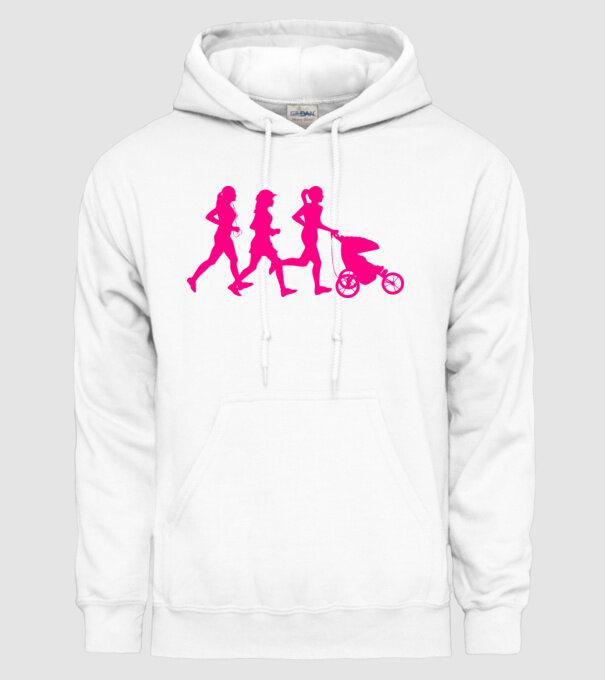 Running Mom model alb pe tricou