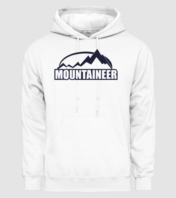 mountaineer model alb pe tricou