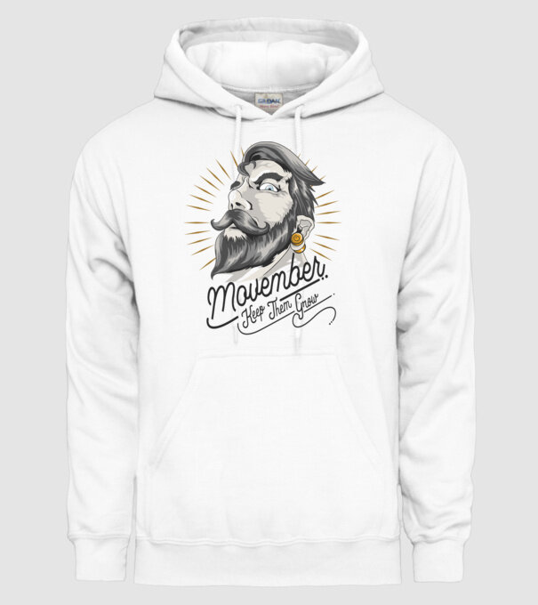 Movember Keep them grow No Shave November model alb pe tricou