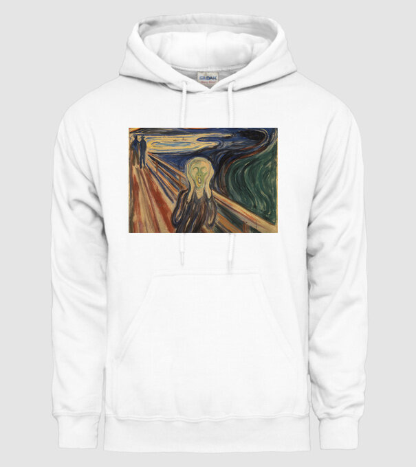 Pictură Munch Mască model alb pe tricou
