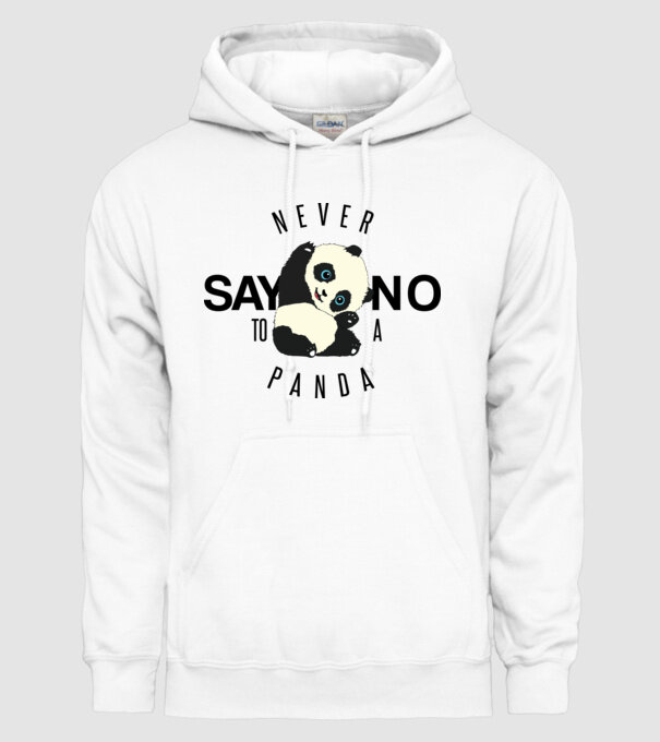 Never say no model alb pe tricou