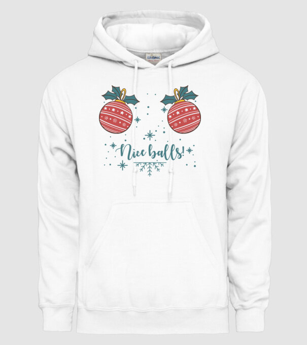 Nice Balls model alb pe tricou