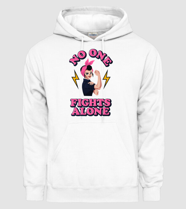 No one fights alone pinup model alb pe tricou