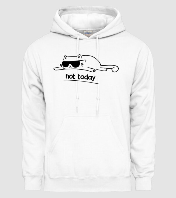 not today kitty model alb pe tricou