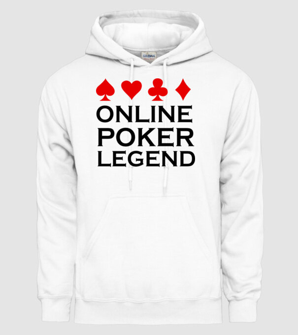 Online Poker Legend model alb pe tricou