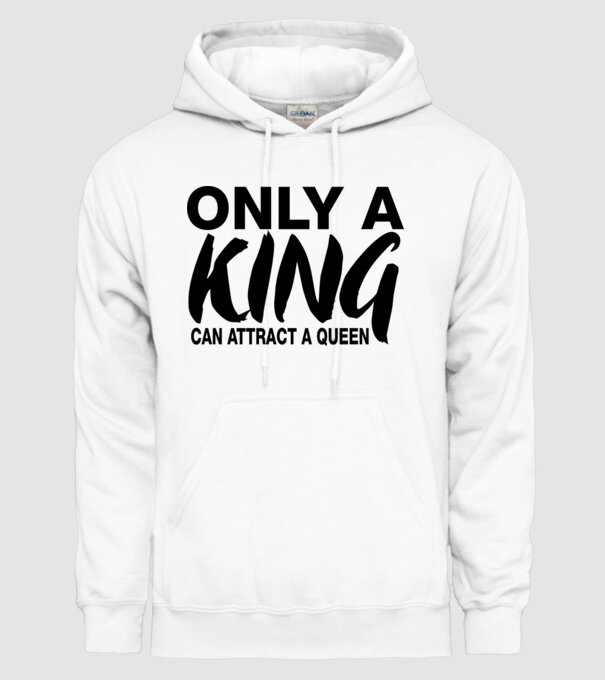Only a King model alb pe tricou