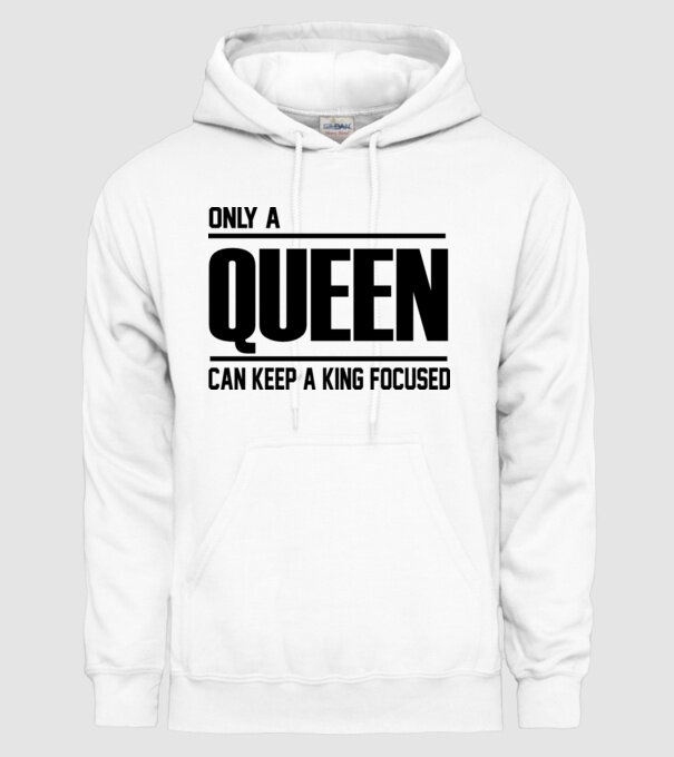 Only a Queen can keep a king in focused model alb pe tricou