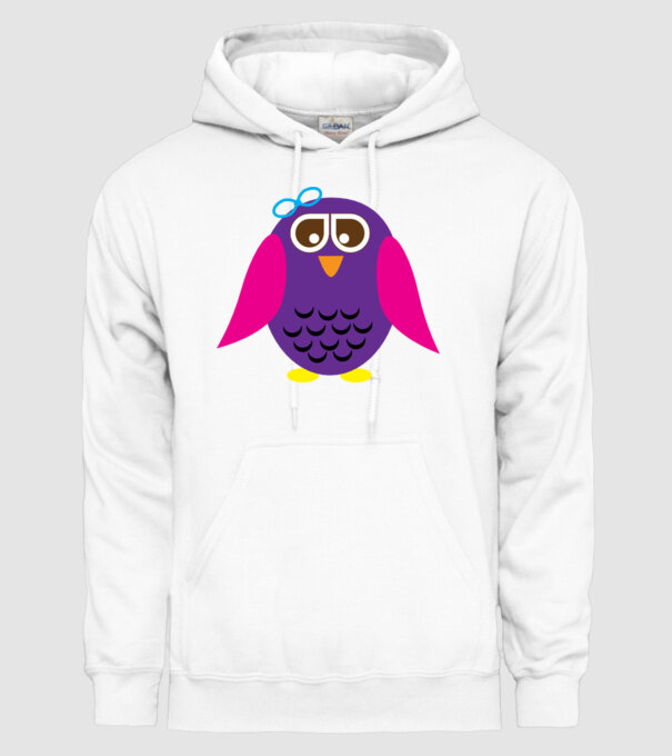 Owl model alb pe tricou