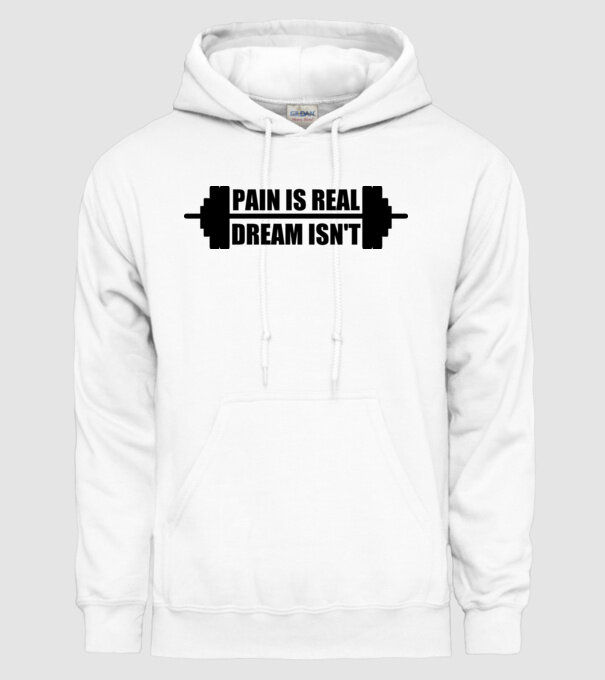 Pain is real model alb pe tricou