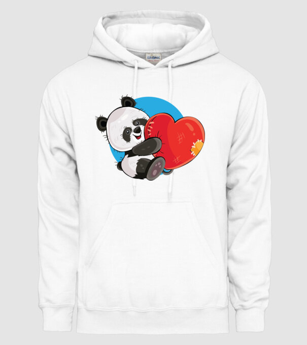Dragoste panda model alb pe tricou